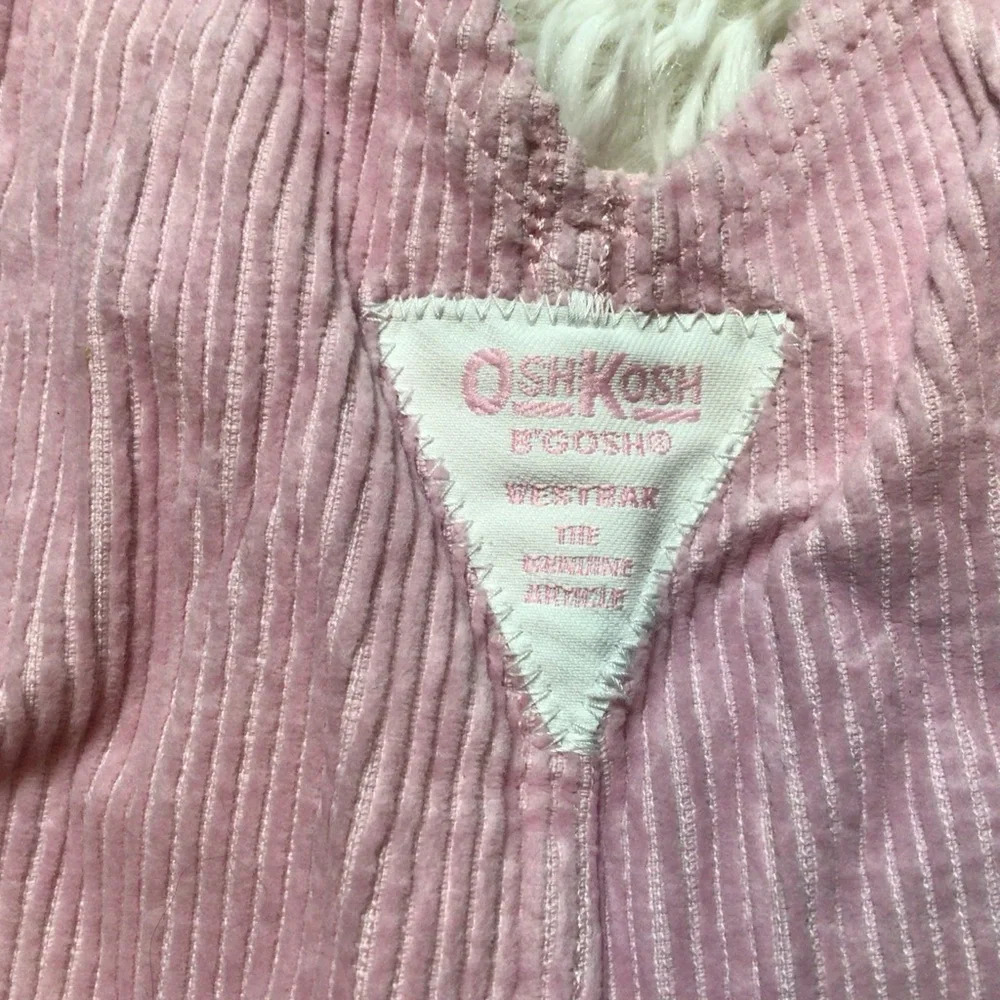 Vintage Vestbak Oshkosh B’gosh Corduroy Overalls Bib Pink Girl 12 Months 80s 90s - Picture 7 of 7